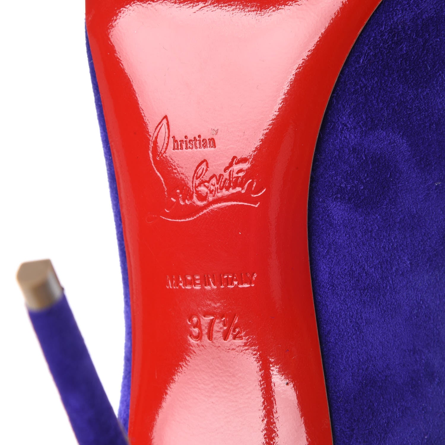 Christian Louboutin Suede Candidate 100 Pumps 37.5 Purple Pop 6 of 10