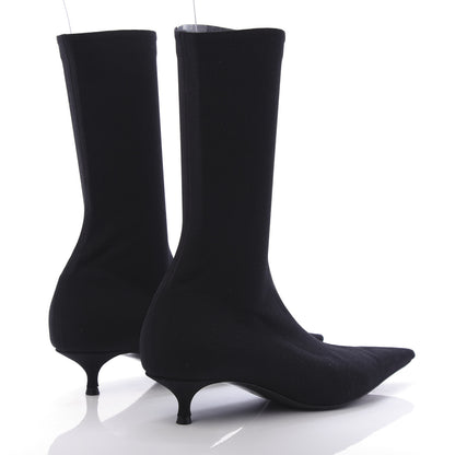 Balenciaga Jersey Crepe Extreme Pointed Toe Knife Booties 37 Black 4 of 7