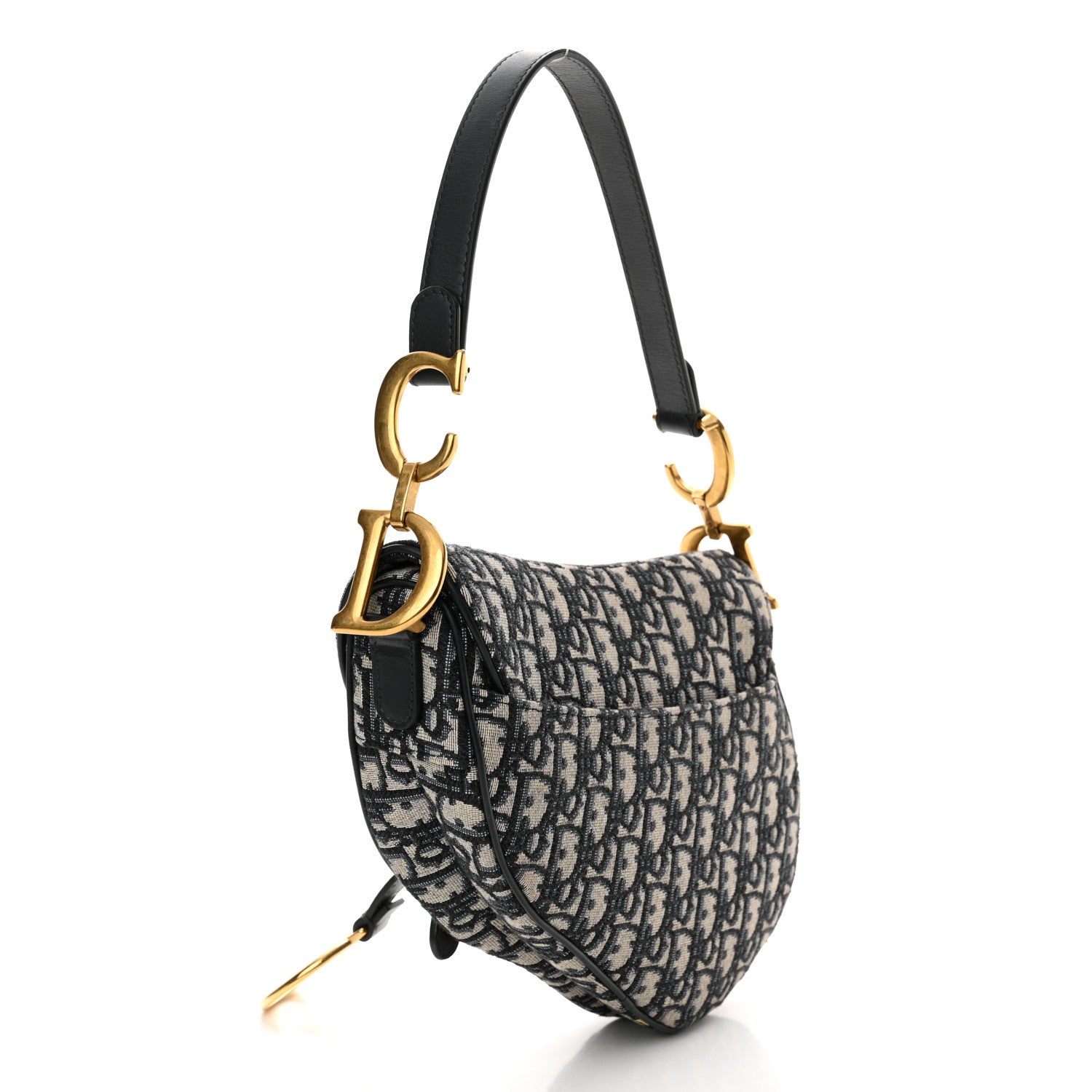 Christian Dior Oblique Saddle Bag Blue 3 of 12