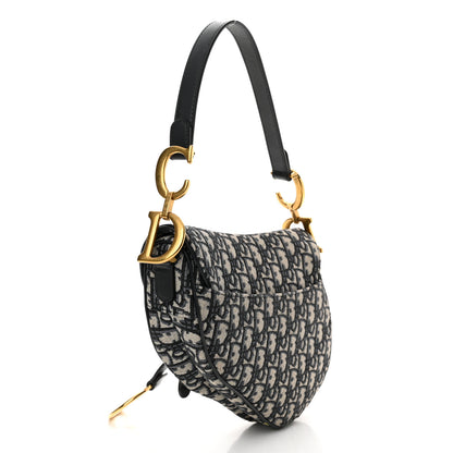 Christian Dior Oblique Saddle Bag Blue 3 of 12