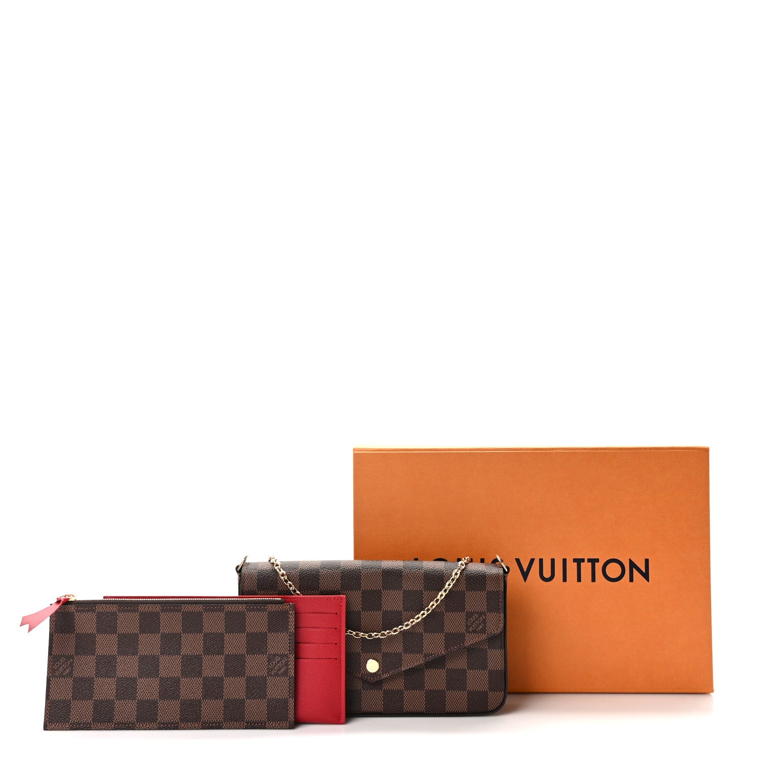 Louis Vuitton Damier Ebene Pochette Felicie Chain Wallet 10 of 10
