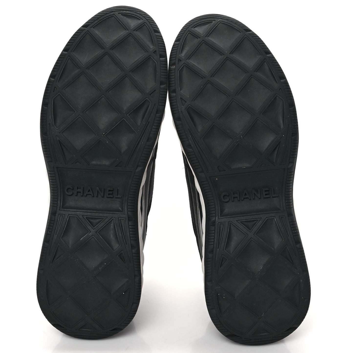 Velvet Calfskin Mixed Fibers CC Sneakers 37.5 Black
