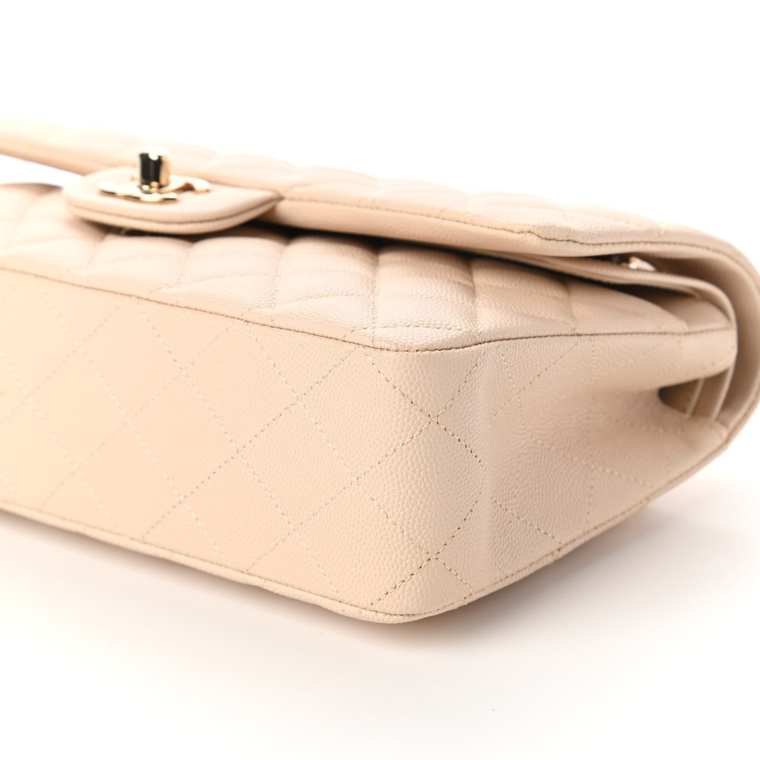 Chanel Caviar Quilted Medium Double Flap Beige 7 of 11