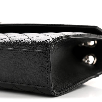 Saint Laurent Grain De Poudre Textured Mixed Matelasse Triquilt Medium Monogram Satchel Black 10 of 12