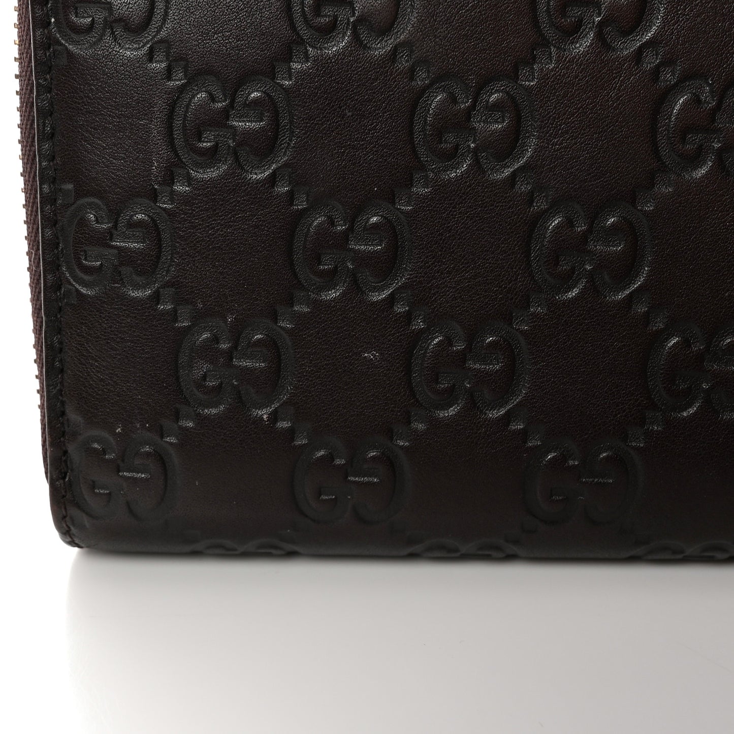 Guccissima GG Pierce Zip Around Wallet Dark Brown