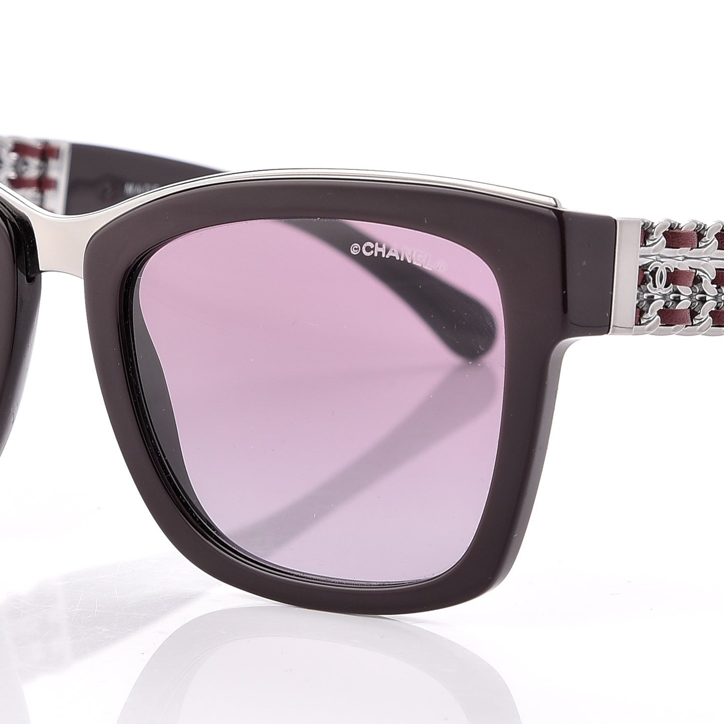 Square Chain Sunglasses 5362-Q Burgundy