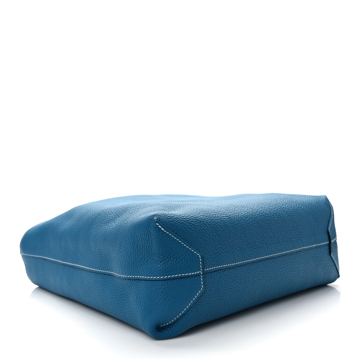 Hermes Taurillon Clemence Double Sens 36 Reversible Tote Deep Bleu Vert Bosphere 7 of 17