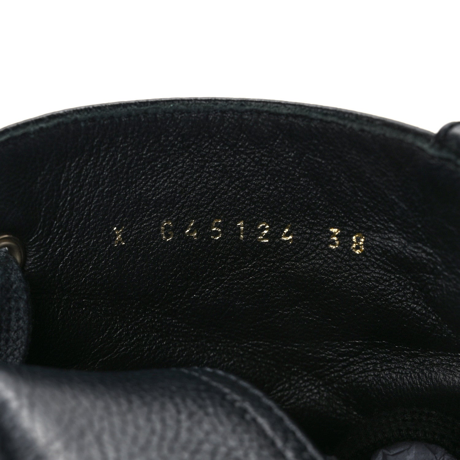 Chanel Grained Shiny Calfskin CC Lace Up Combat Boots 38 Black 9 of 11