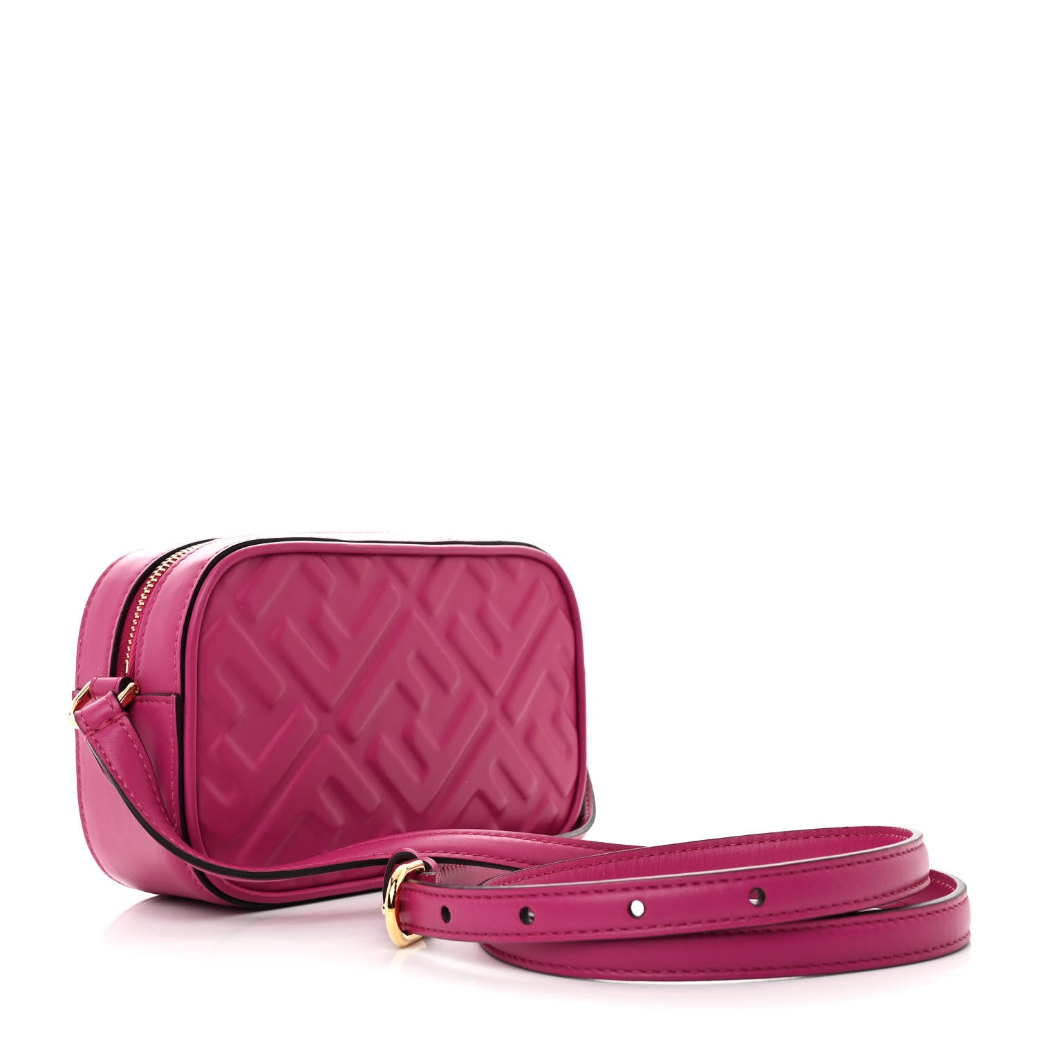 Fendi Vitello Epoque FF Embossed Camera Case Ciclamino Pilar 3 of 11