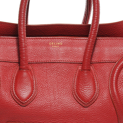 Celine Pebbled Leather Mini Luggage Bag Red 5 of 8