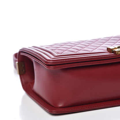 Chanel Lambskin Quilted New Medium Boy Flap Dark Red 9 of 15