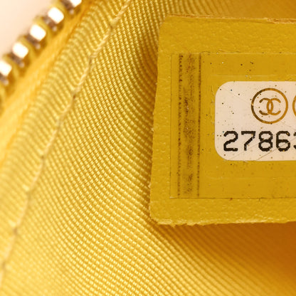 Chanel Crumpled Glazed Lambskin Quilted Waist Bag Fanny Pack Yellow 8 of 12
