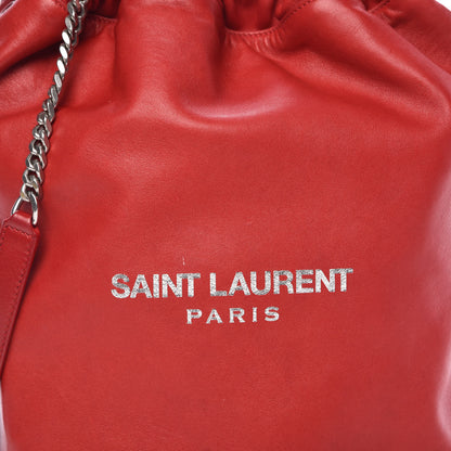 Saint Laurent Lambskin Teddy Drawstring Bag Eros Red 11 of 14