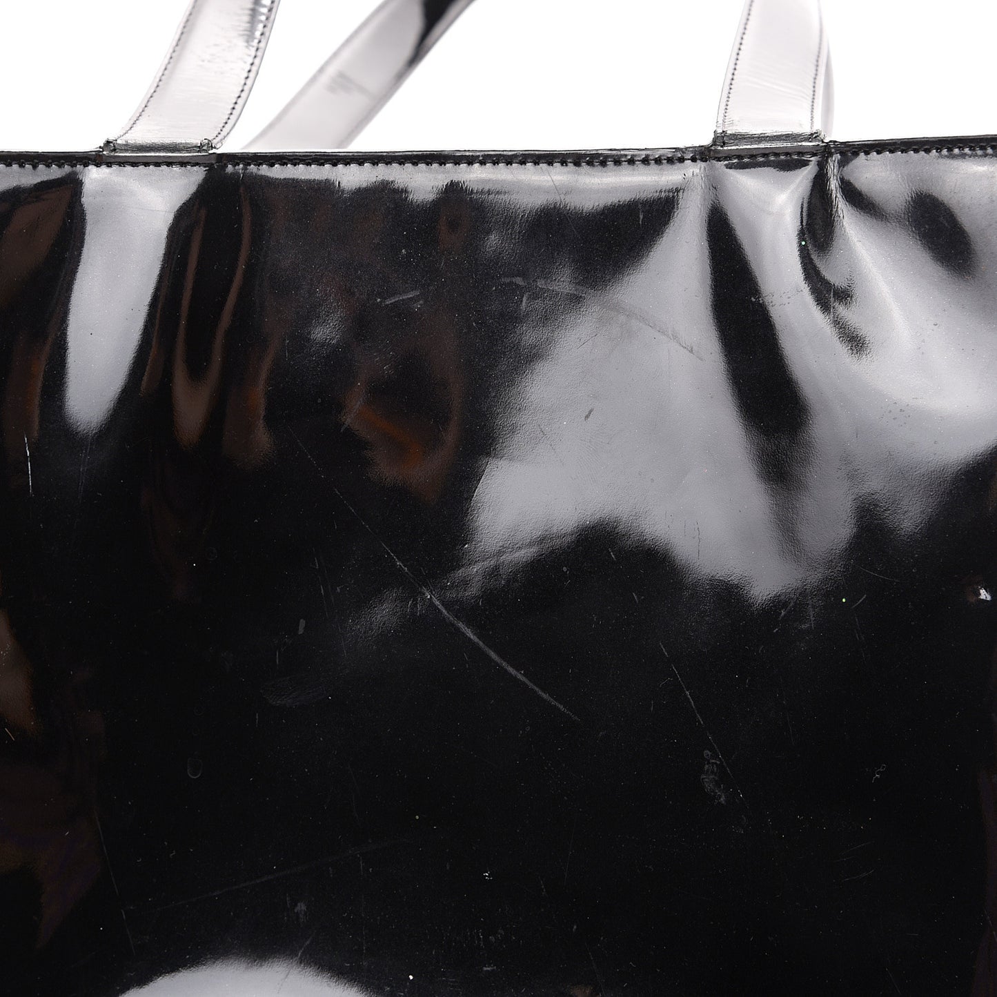 Patent Logo Shoulder Bag Black