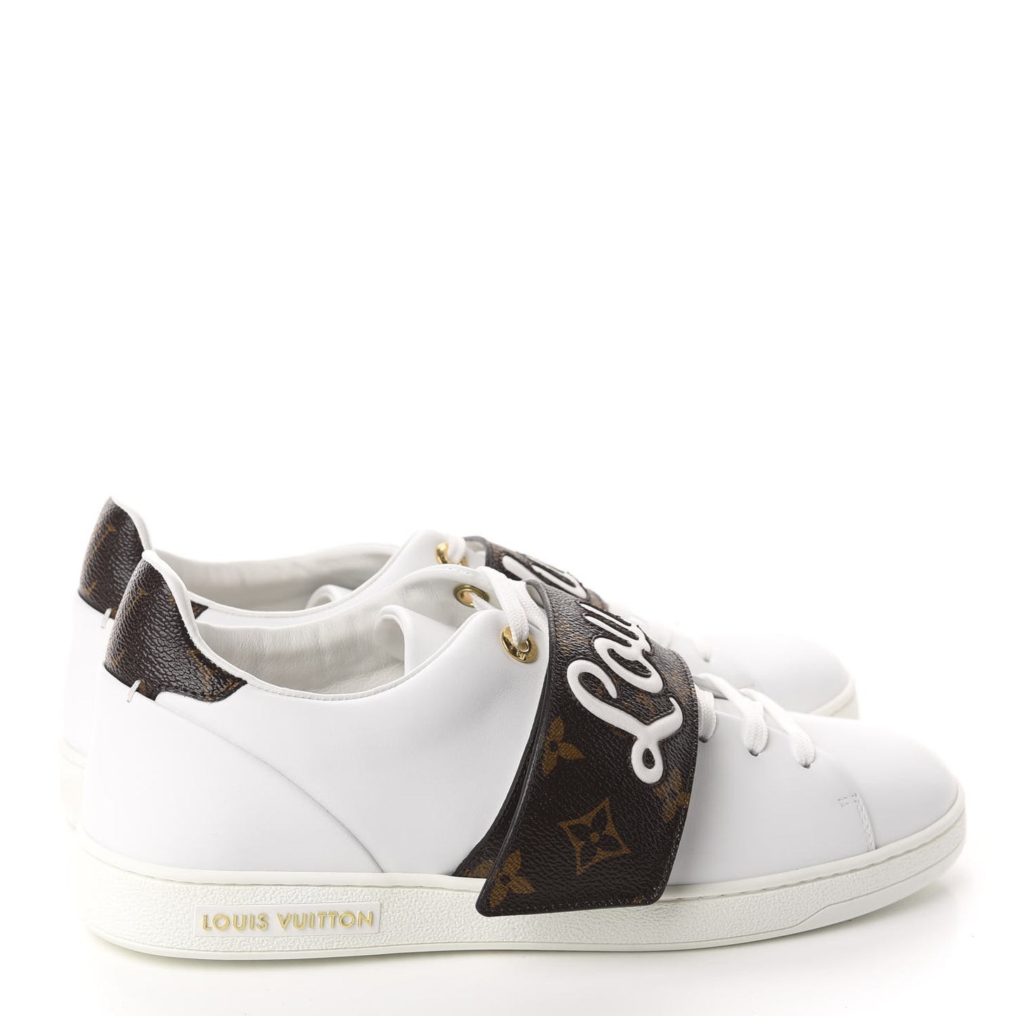 Calfskin Monogram Frontrow Sneakers 40 White