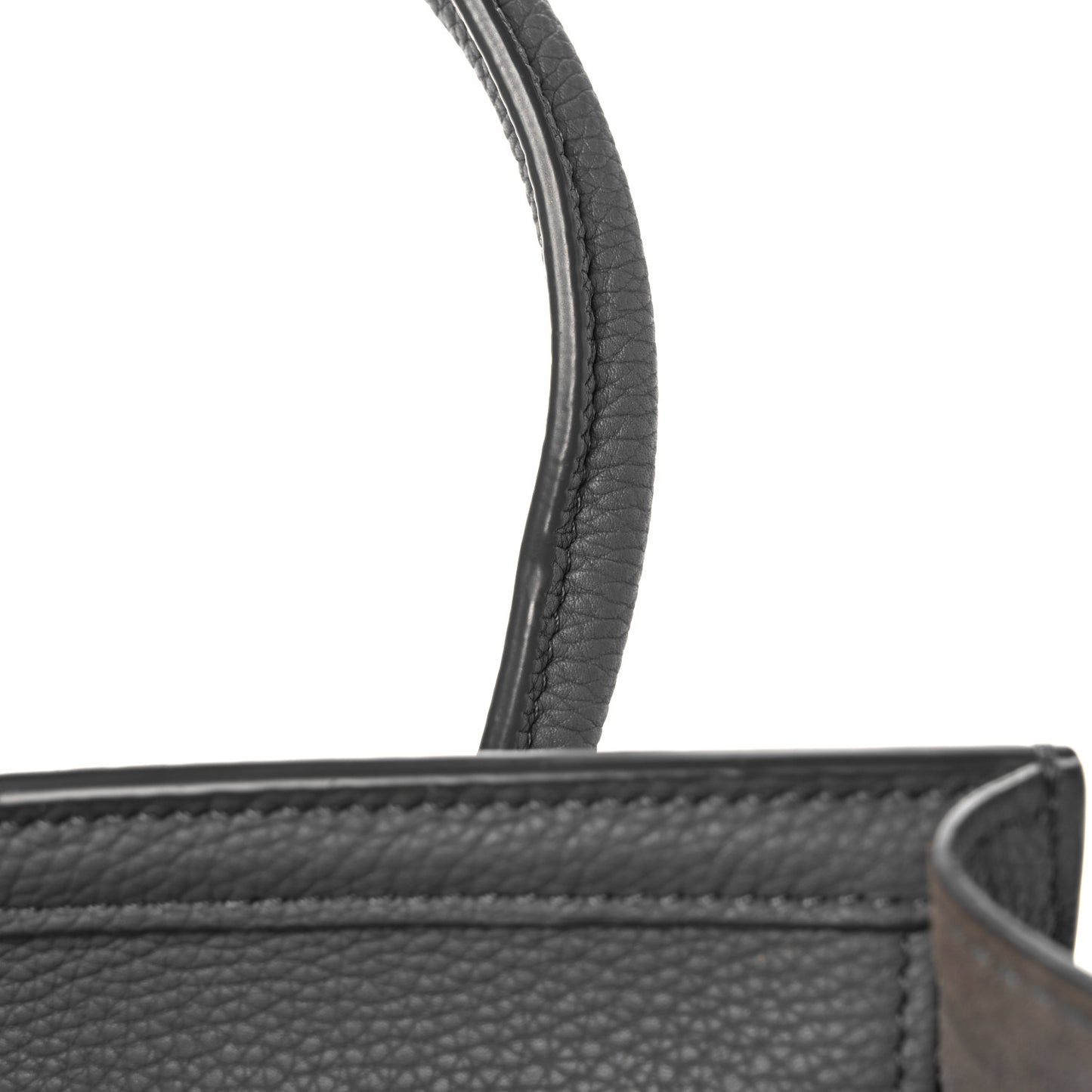 Drummed Calfskin Nano Luggage Kohl