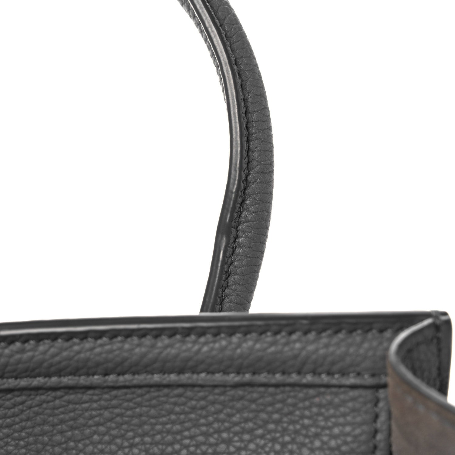 Celine Drummed Calfskin Nano Luggage Kohl 13 of 13
