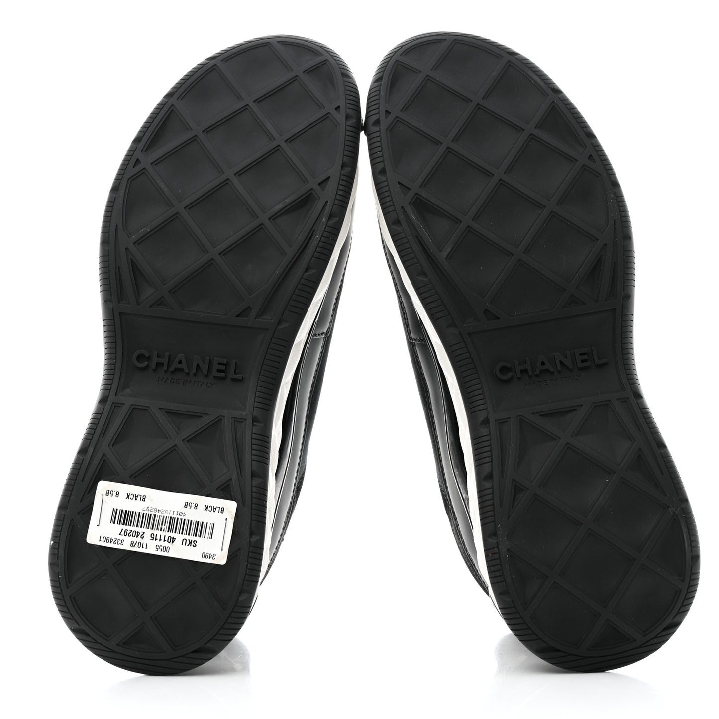 Velvet Calfskin Mixed Fibers CC Sneakers 38.5 Black