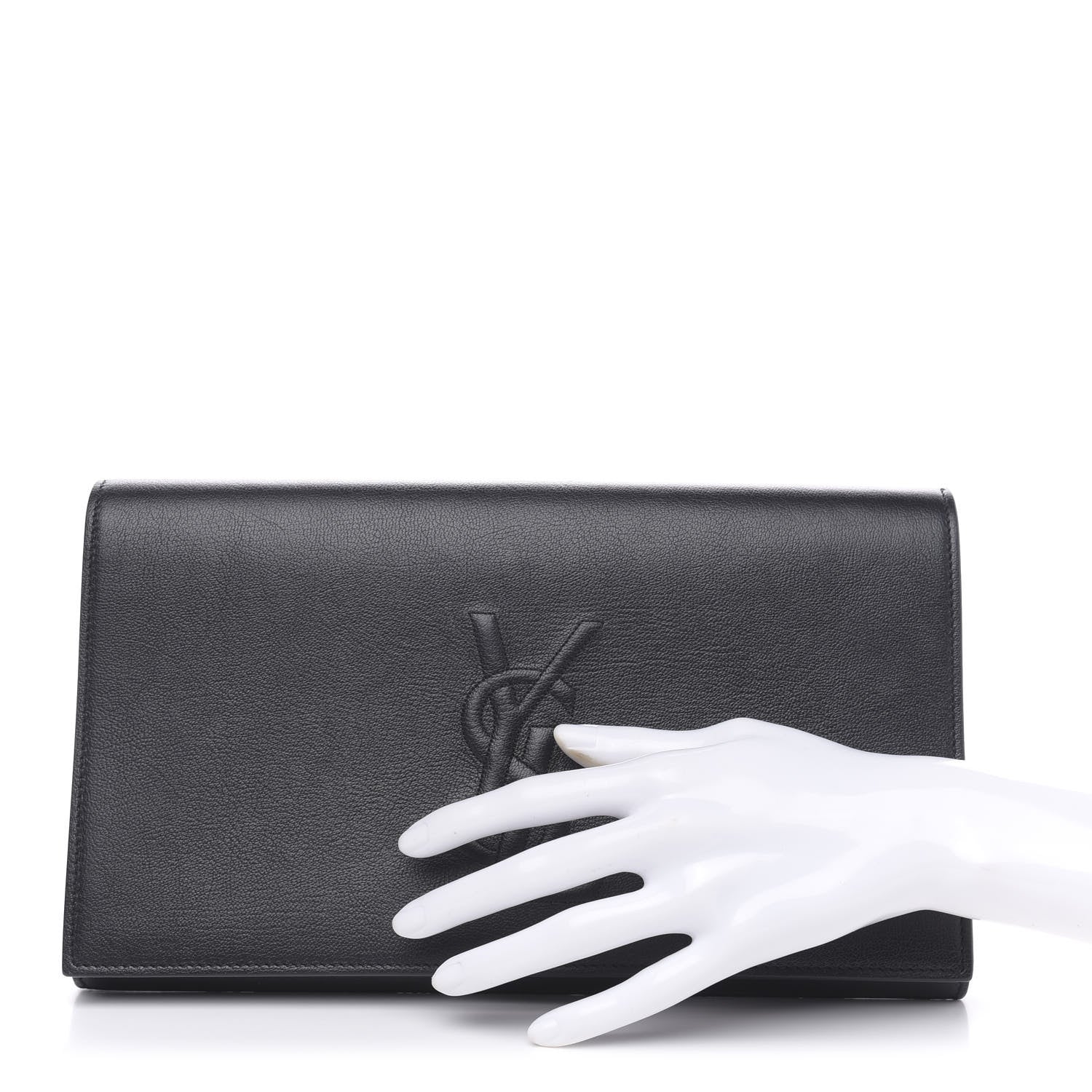 Saint Laurent Calfskin Monogram Large Belle De Jour Clutch Black 2 of 7