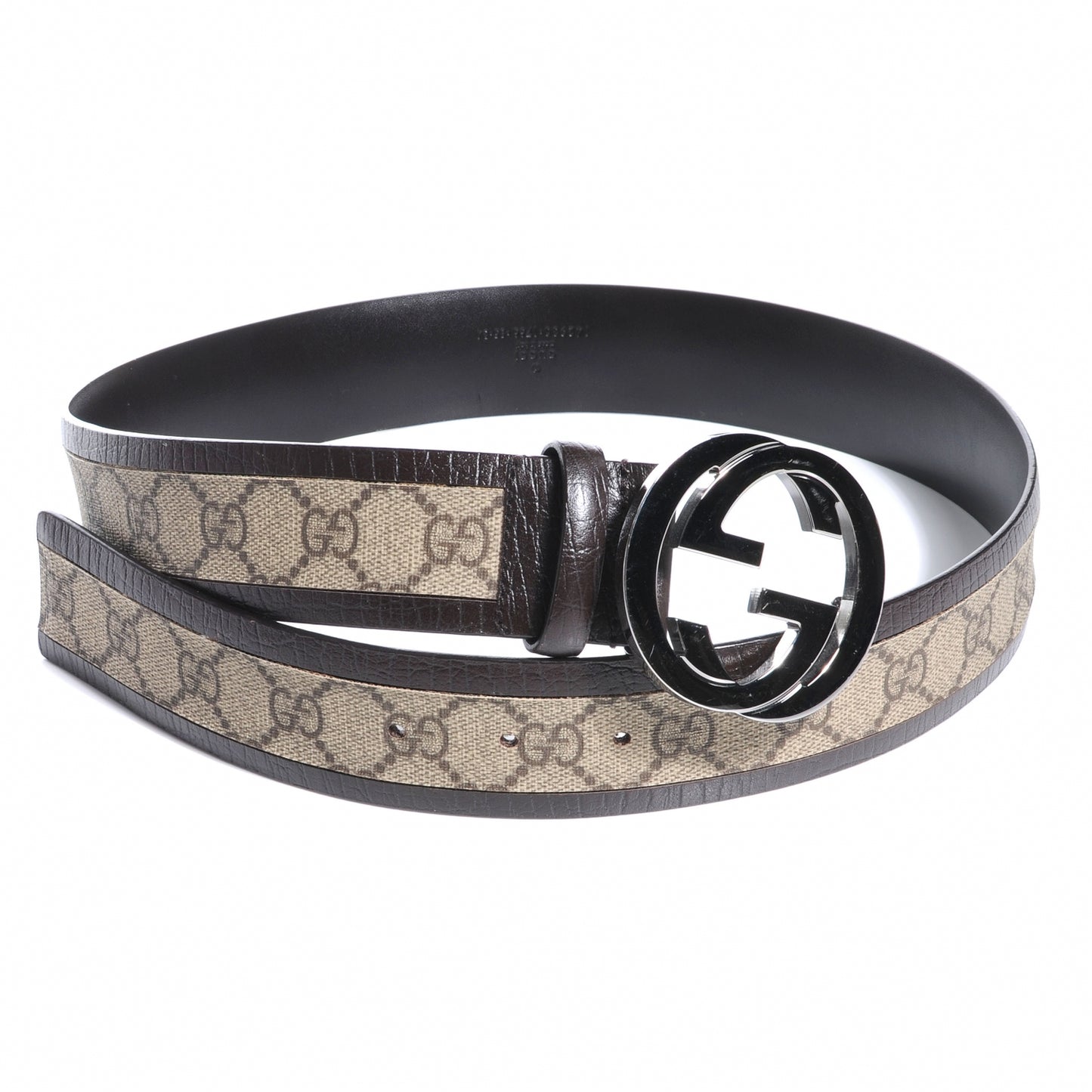 GG Supreme Monogram Niagara Lux Calfskin Interlocking G 40mm Belt 85 34 Beige Ebony Cocoa