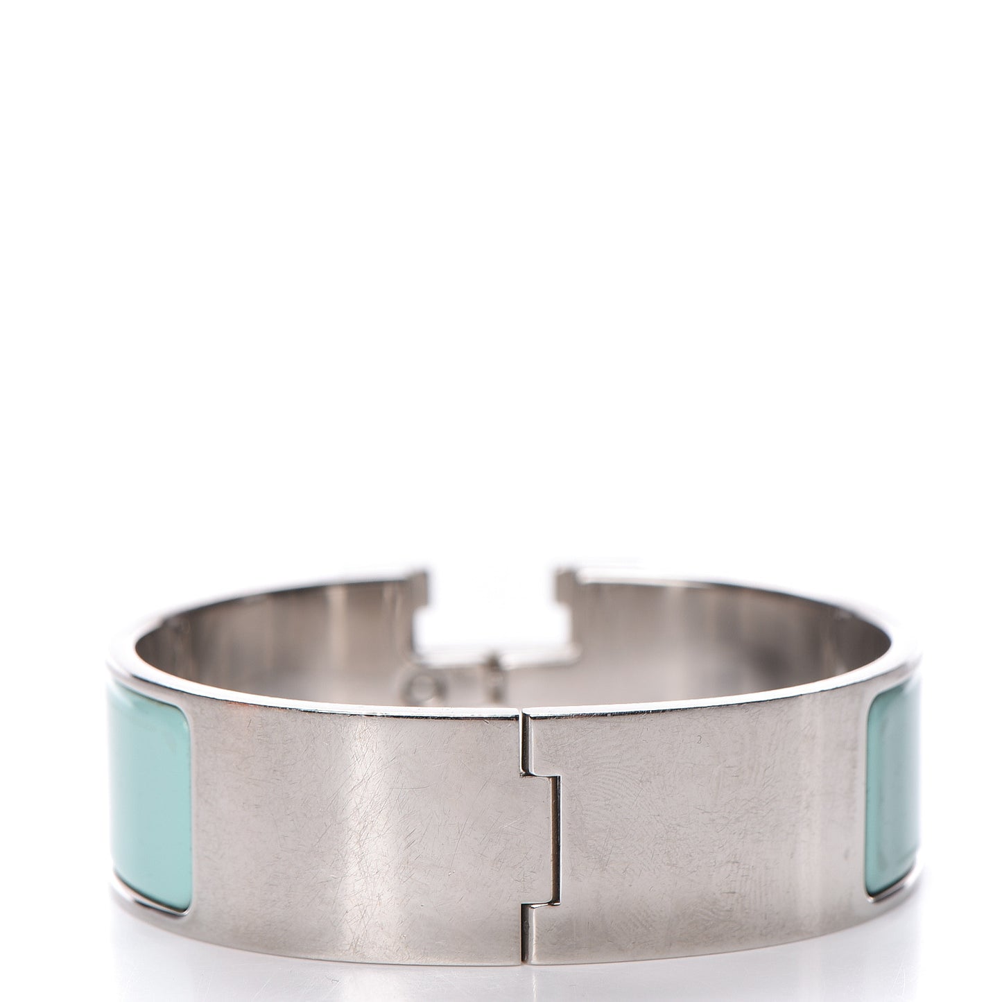 Enamel Wide Clic Clac H Bracelet GM Lagon White