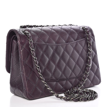 Chanel Caviar Quilted Jumbo Double Flap Dark Purple 4 of 13