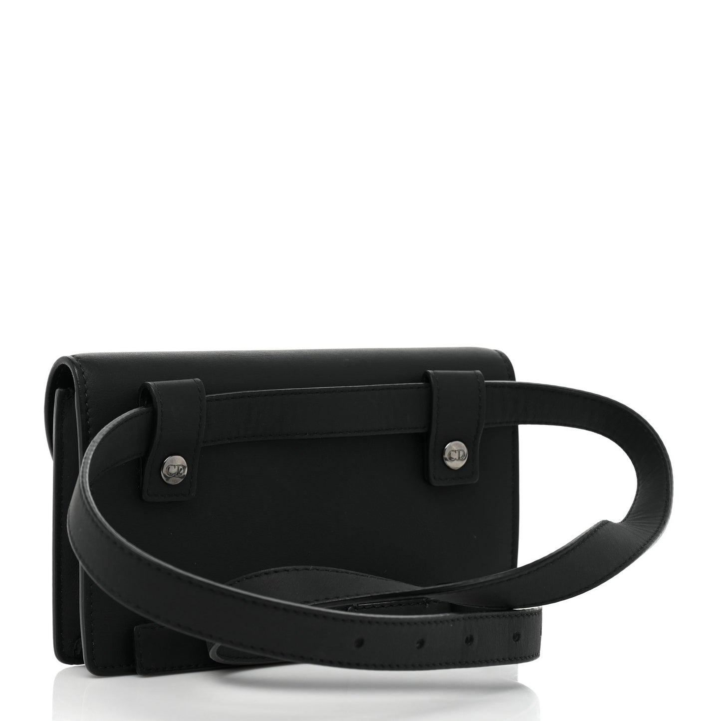 Ultra Matte Calfskin Saddle Belt Bag Black