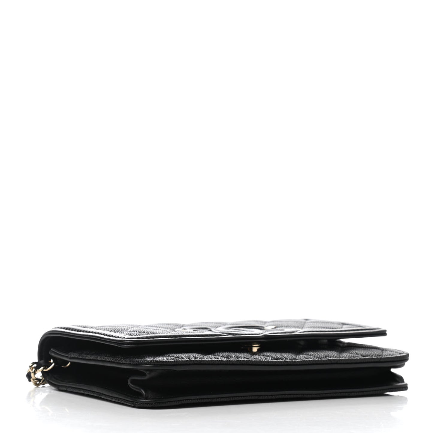 Caviar Quilted CC Filigree Wallet On Chain WOC Black