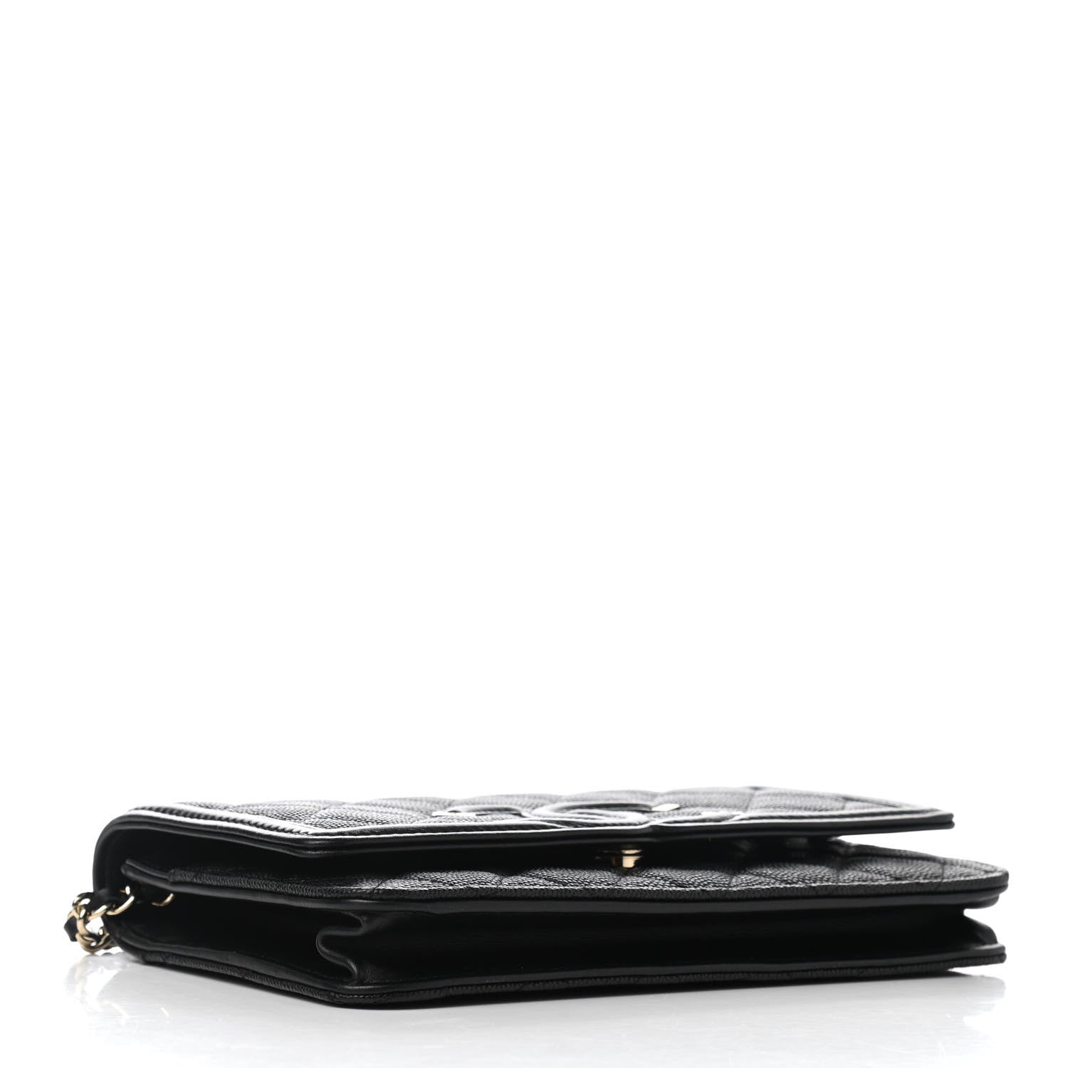 Chanel Caviar Quilted CC Filigree Wallet On Chain WOC Black 5 of 14