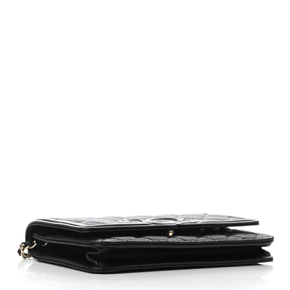 Chanel Caviar Quilted CC Filigree Wallet On Chain WOC Black 5 of 14