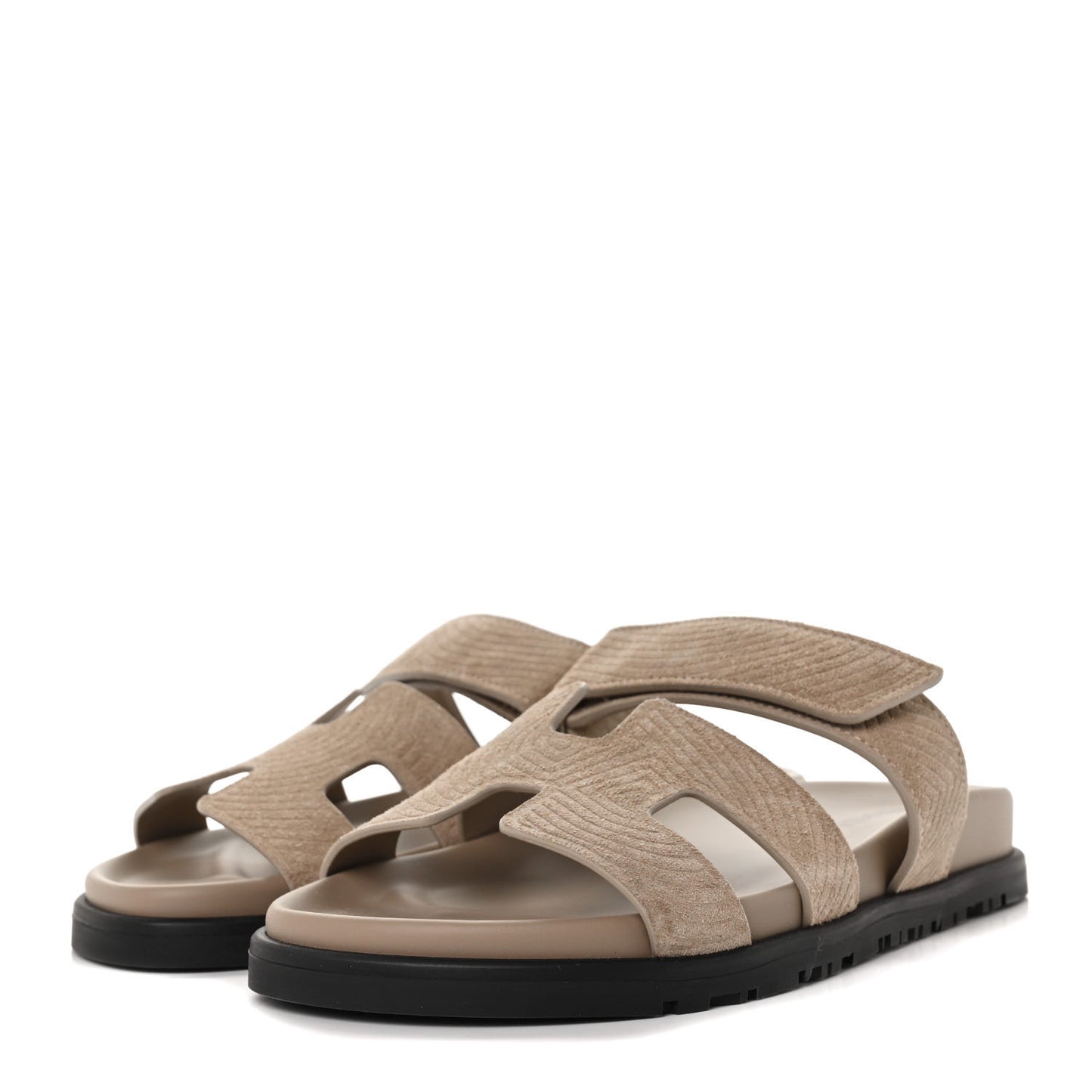 Suede Goatskin Chaine d'Ancre Womens Chypre Sandals 36 Beige Sable