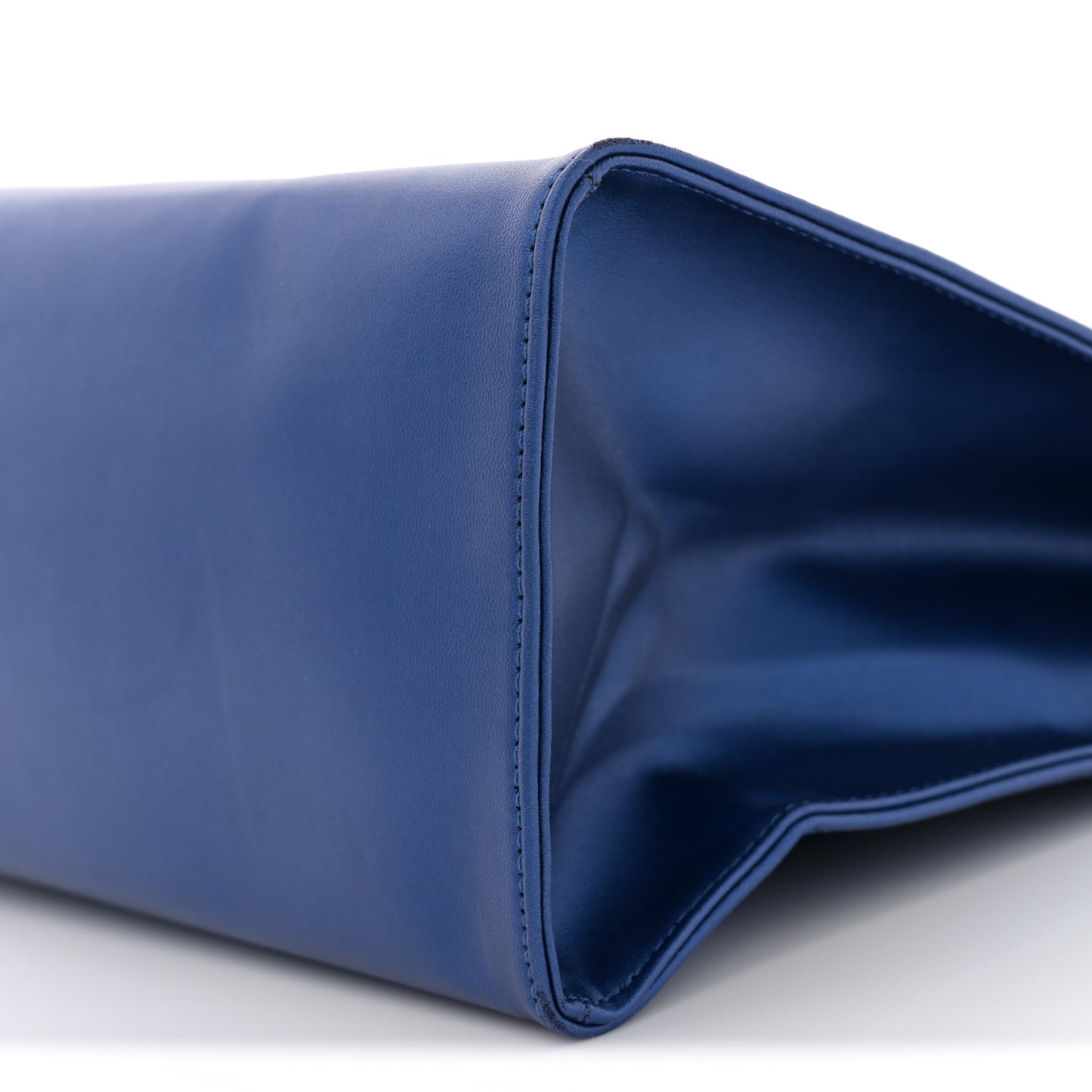 Metallic Vegan Leather Medium Shopping Bag Cobalt