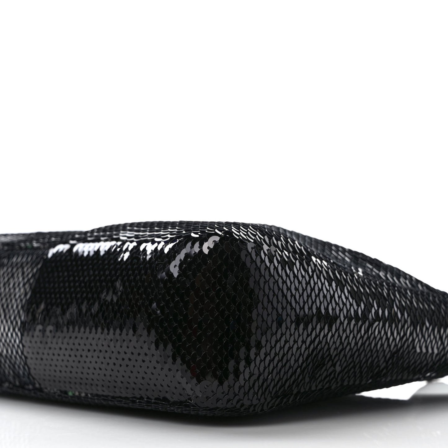 Paillettes Sequin Mini Re-Edition 2000 Bag Black White
