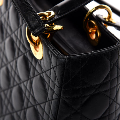 Christian Dior Lambskin Cannage Medium Lady Dior Black 17 of 17