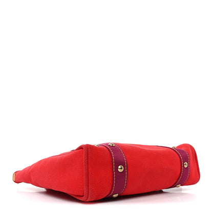 Louis Vuitton Toile Antigua Cabas MM Red Pink 4 of 11