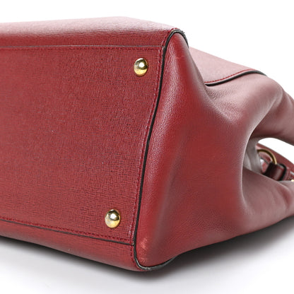 Fendi Vitello Elite Regular 2Jours Tote Rosso Scuro Ciliegia 10 of 15