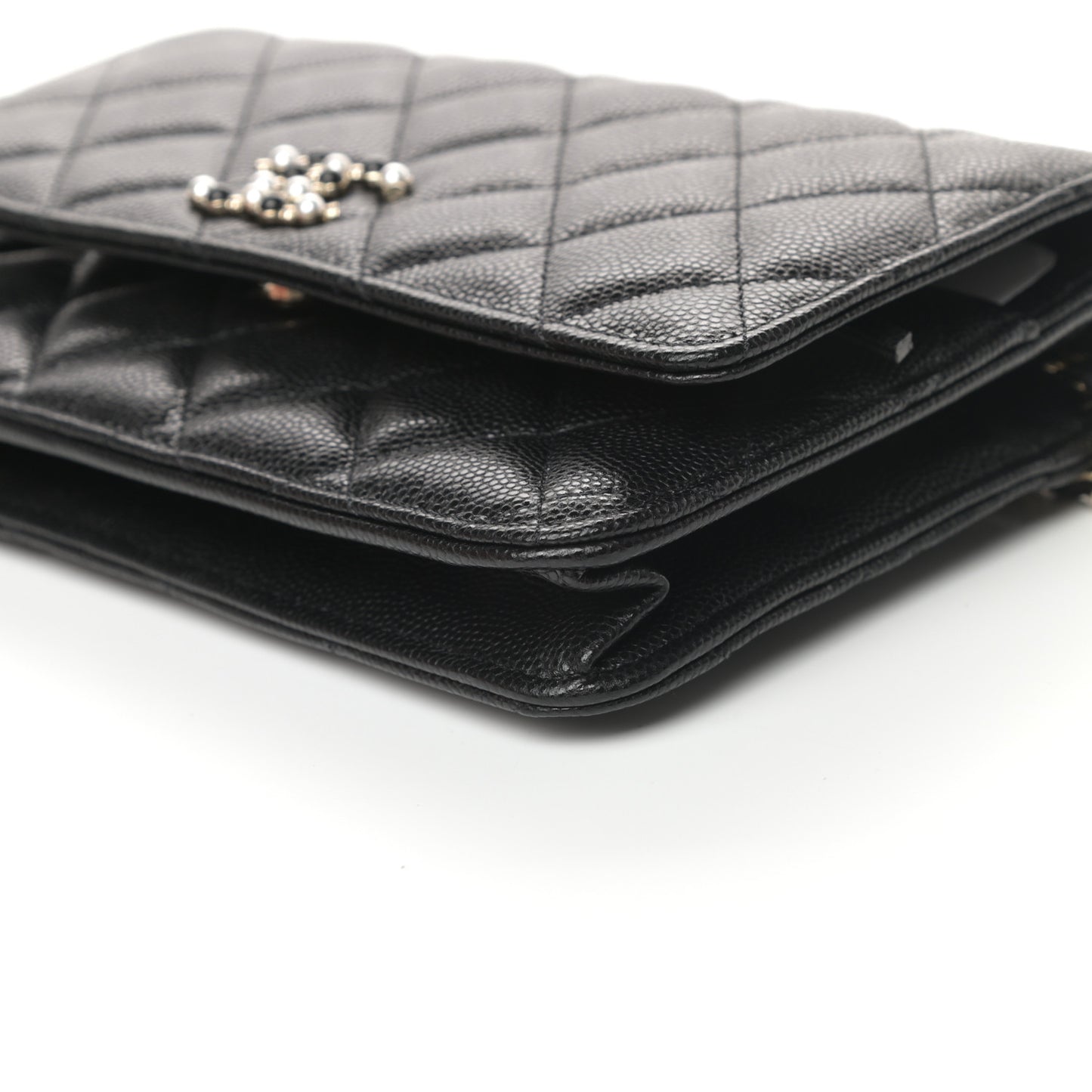 Caviar Quilted Coco Candy Wallet On Chain WOC Black