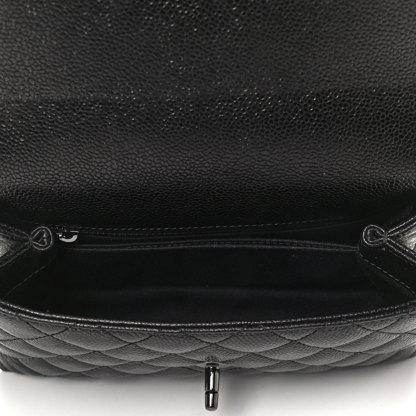 Caviar Quilted Mini Coco Handle Flap So Black