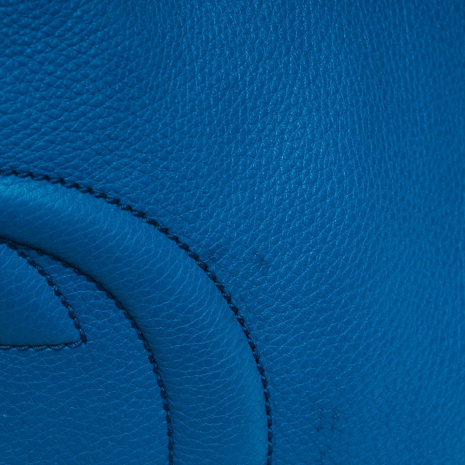 Gucci Pebbled Calfskin Large Soho Shoulder Bag Riviera Blue 8 of 11