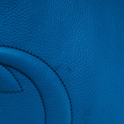 Gucci Pebbled Calfskin Large Soho Shoulder Bag Riviera Blue 8 of 11