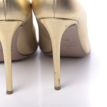 Valentino Garavani Metallic Nappa Rockstud New Plain 100mm Pumps 39.5 Gold 11 of 16