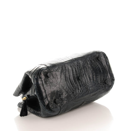 Nancy Gonzalez Crocodile Top Handle Tote Dark Blue 5 of 16