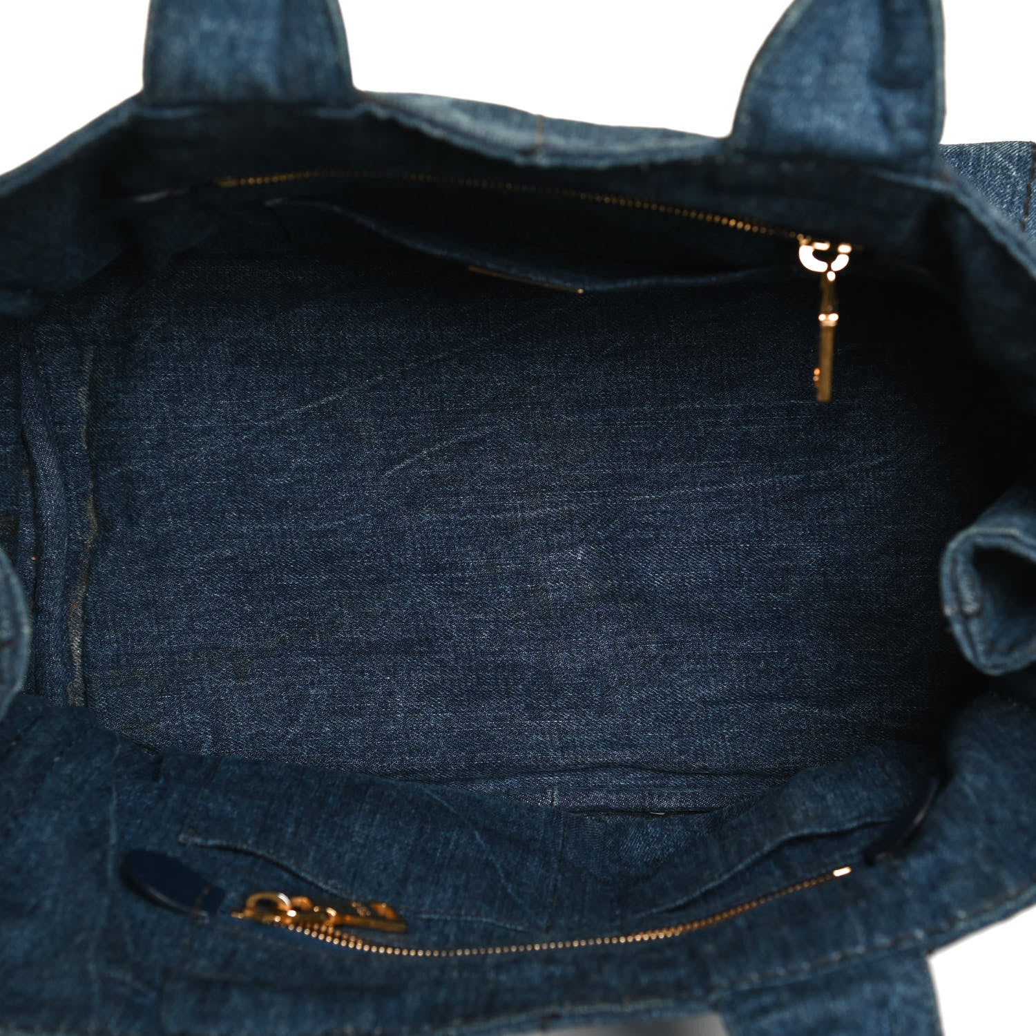 Prada Denim Logo Tote Bleu 4 of 11