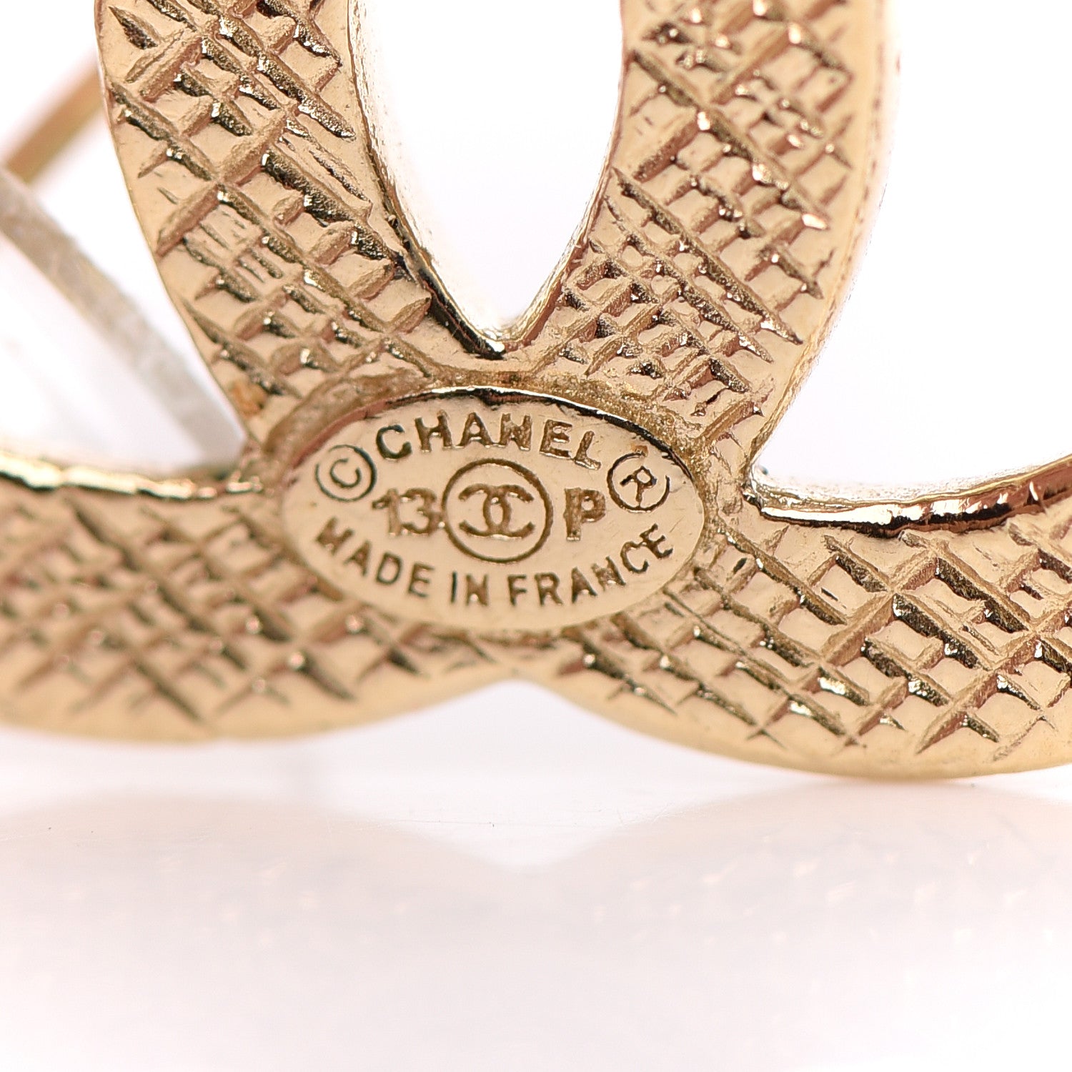 Chanel Twisted CC Hoop Drop Earring Gold 4 of 4