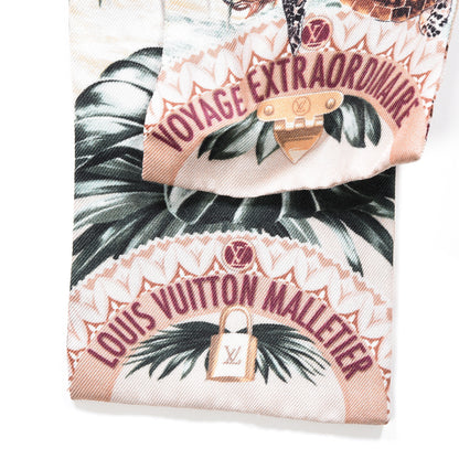 Louis Vuitton Silk Voyage Extraordinaire Bandeau Scarf Beige 4 of 4
