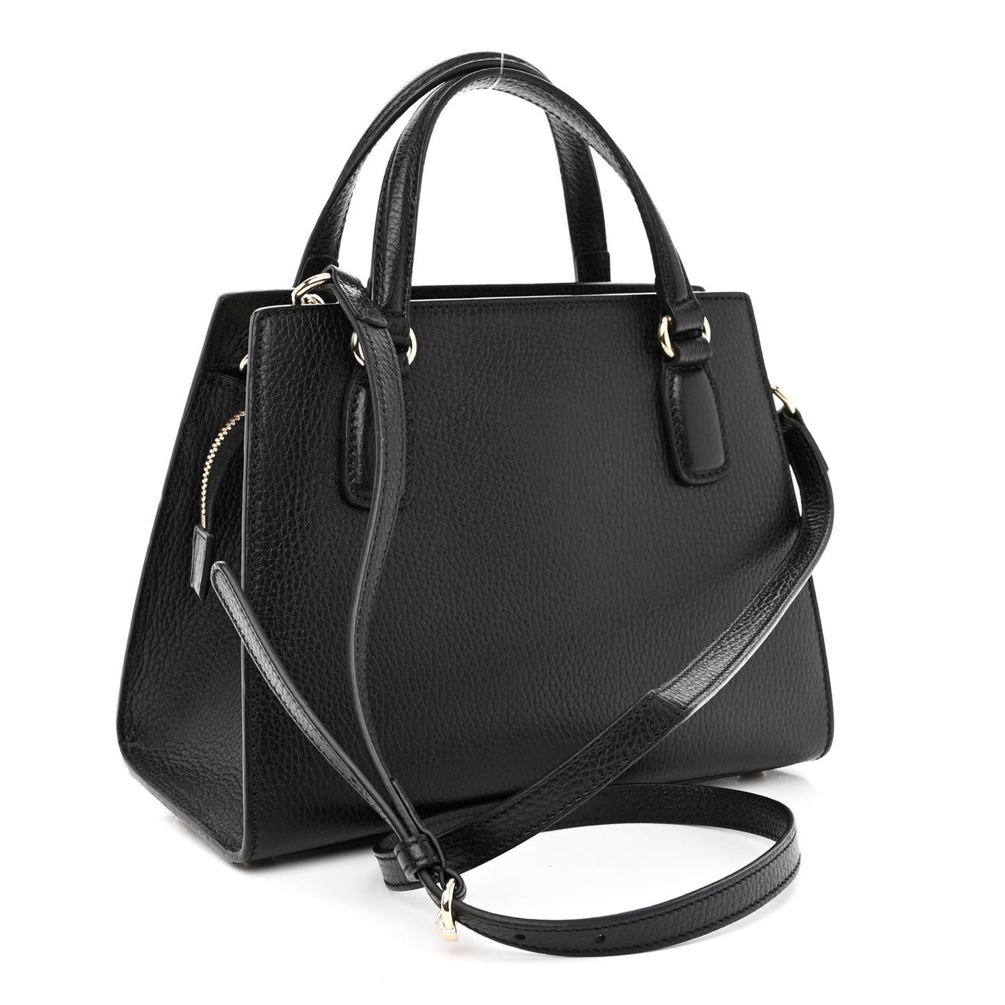 Dollar Calfskin Medium Soho Top Handle Satchel Black