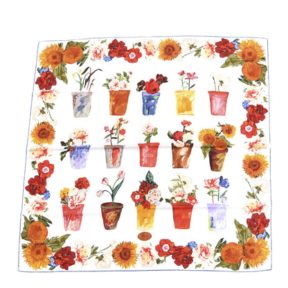 Gucci Silk Flower Pot Printed Scarf White 1 of 3