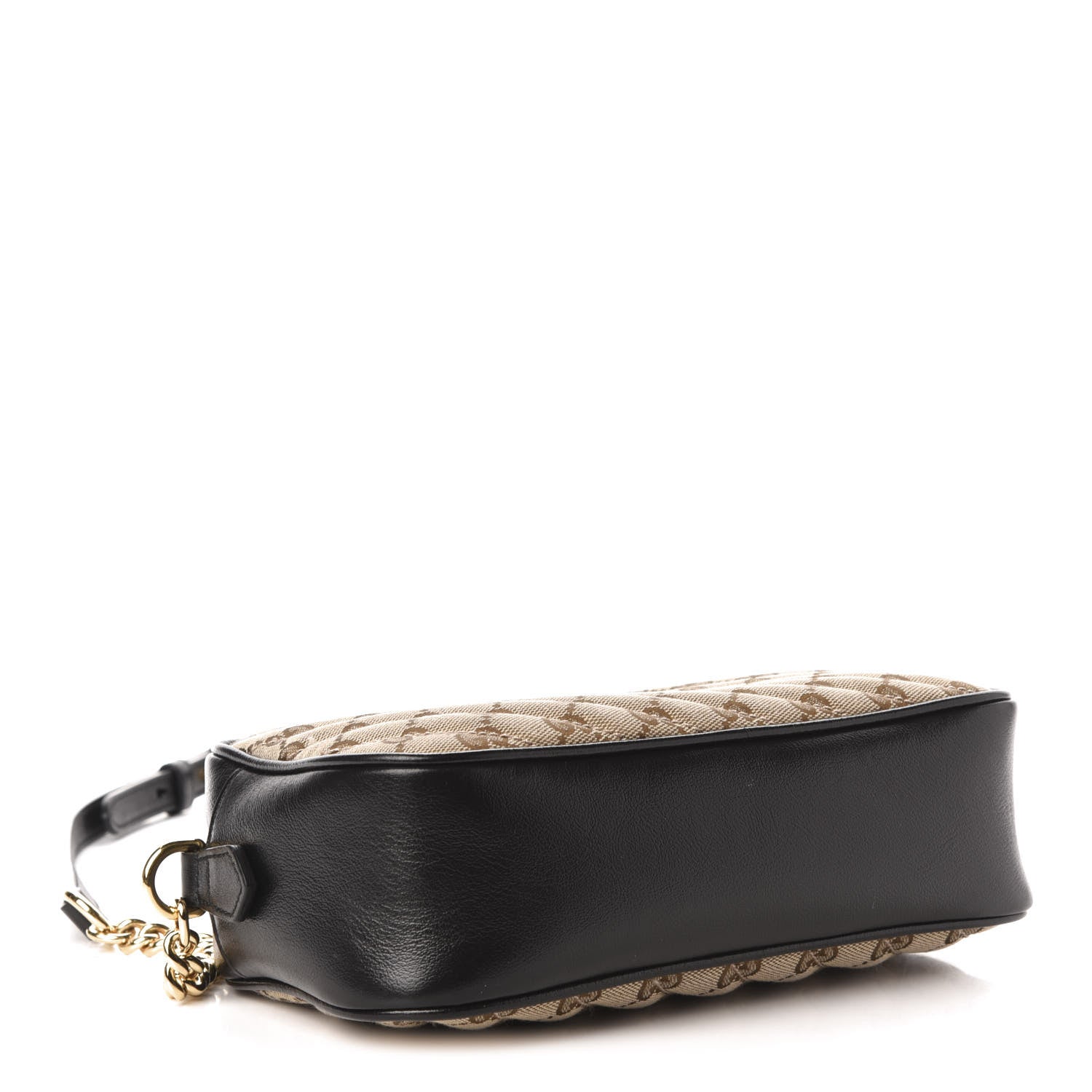 Gucci Monogram Matelasse Diagonal Small GG Marmont Chain Shoulder Bag Beige Black 4 of 13