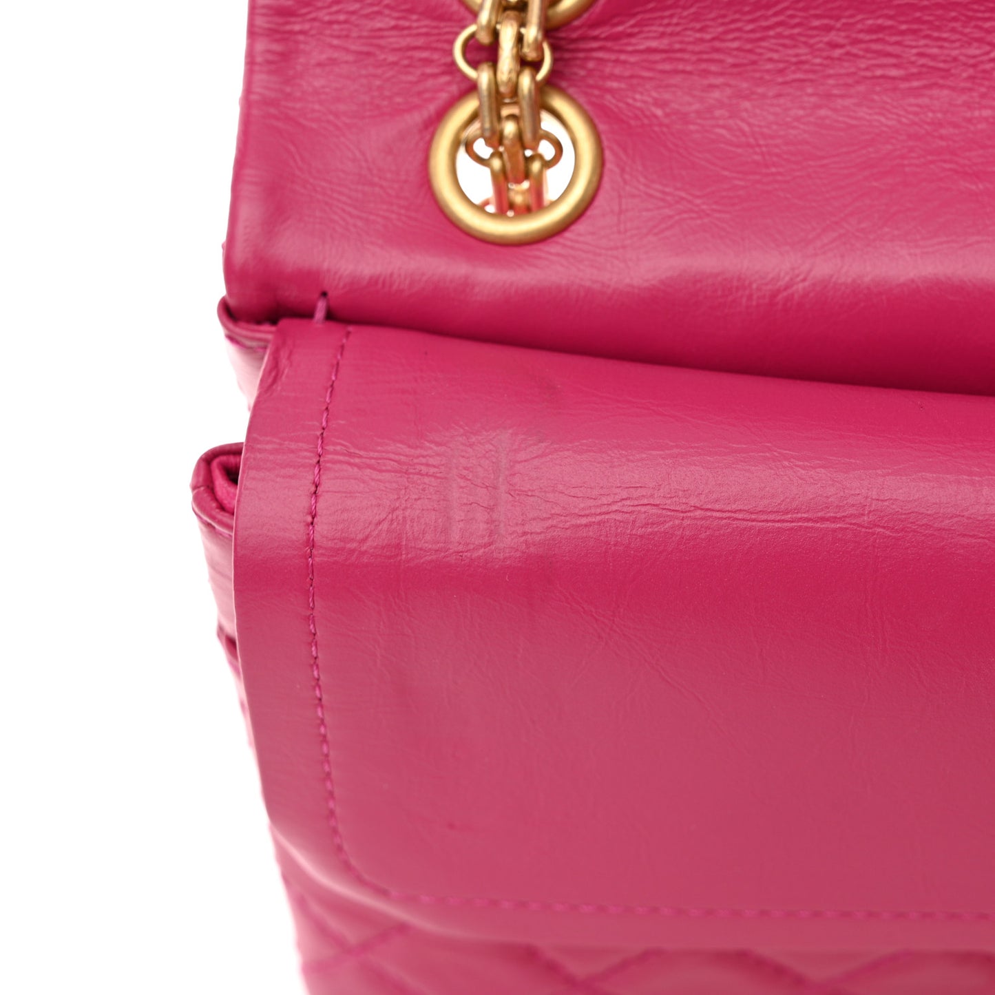 Aged Calfskin Quilted 2.55 Reissue 225 Flap Fuchsia
