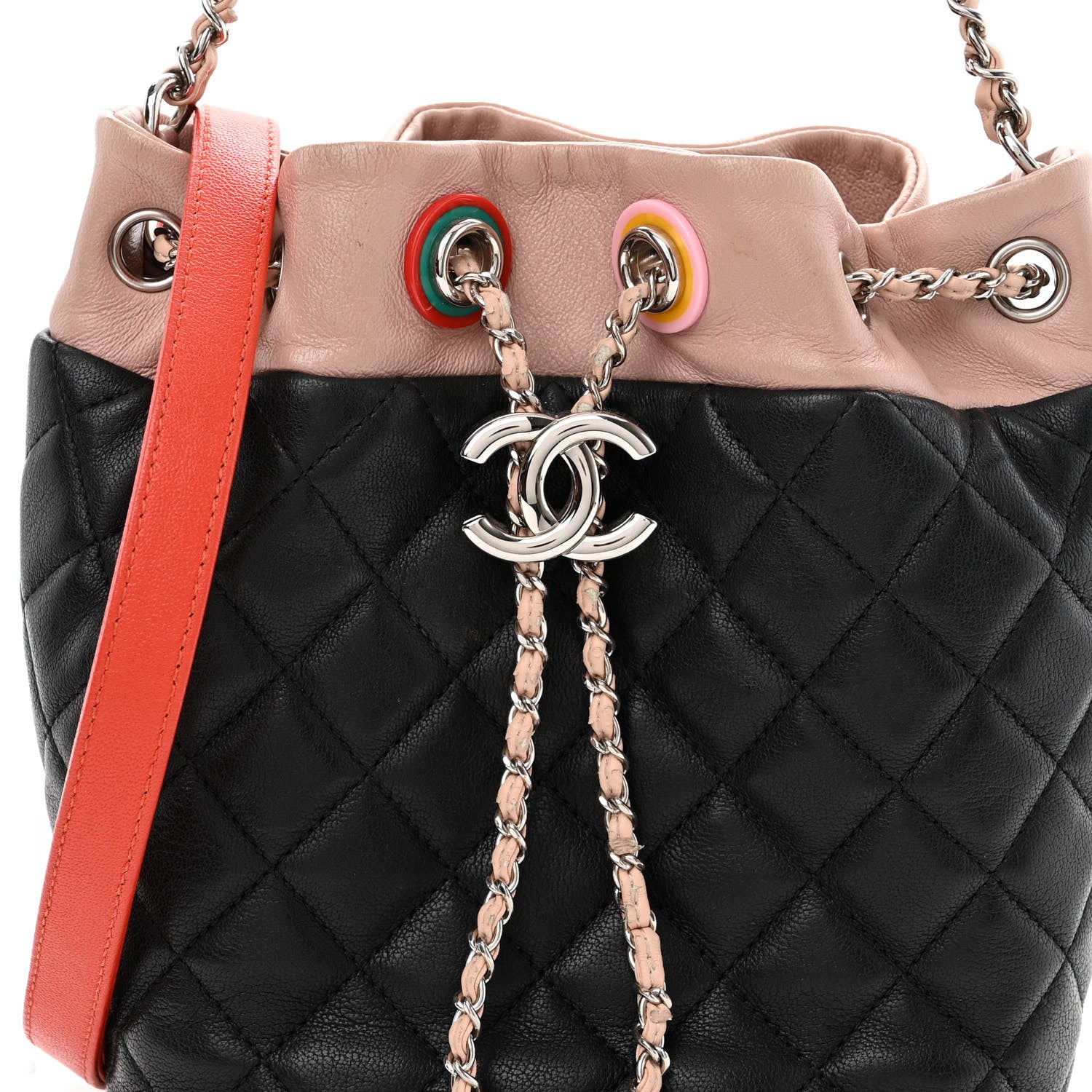 Chanel Lambskin Quilted Cuba Drawstring Tote Multicolor 7 of 12